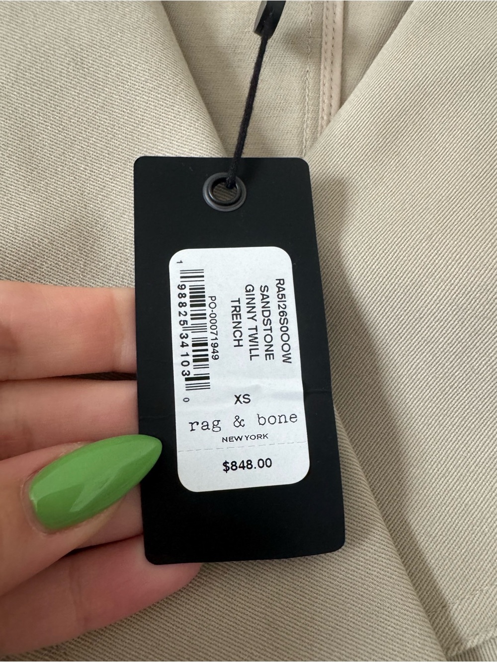 rag & bone Ginny Twill Trench Coat - Sandstone (XS) - Picture 6 of 10